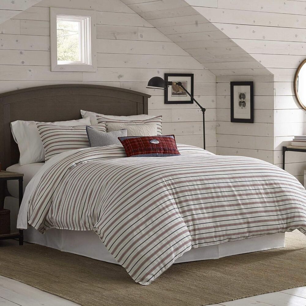 New Southern Tide Twin Ivory red blue Stripe Comforter Set Sh232 Nautical Beach